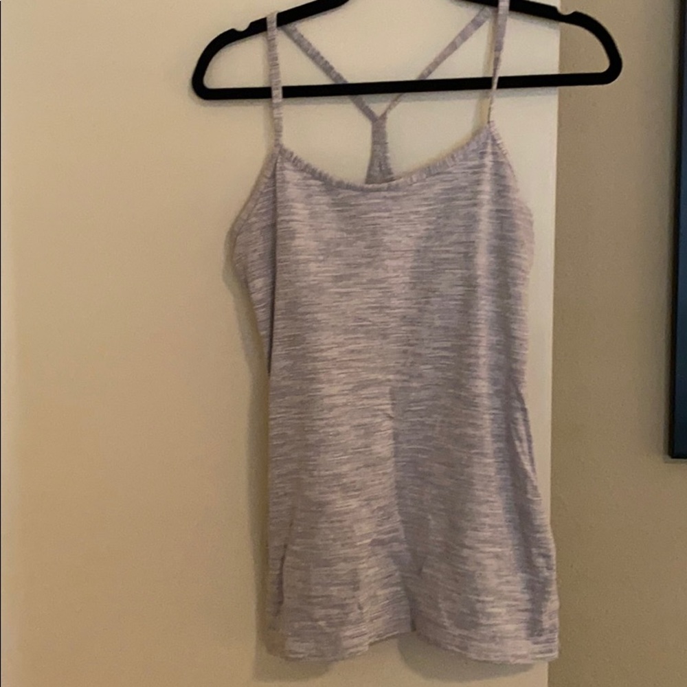 White/Grey Power Y Lululemon Tank